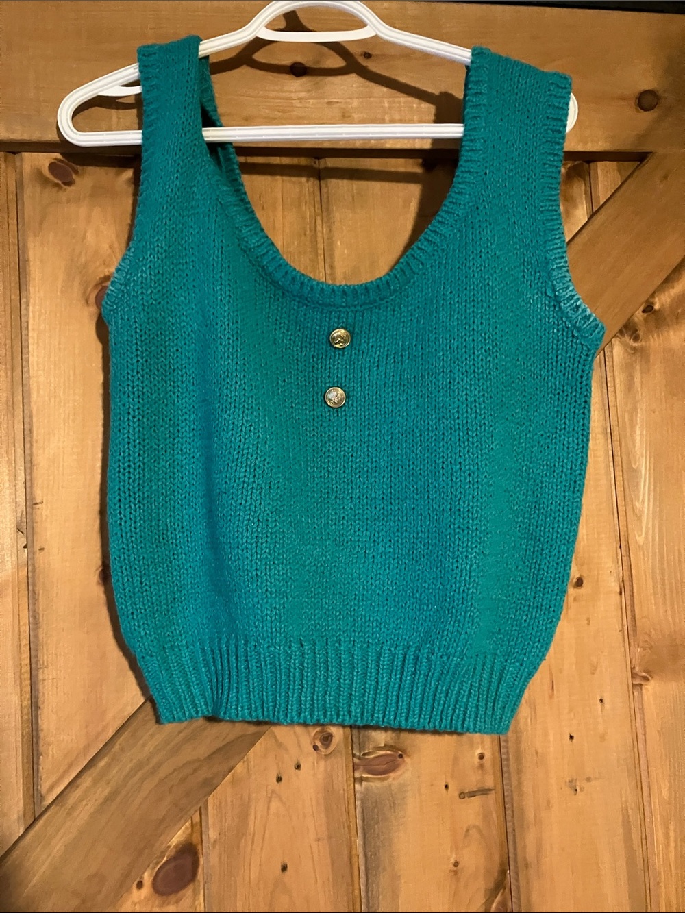 Vintage teal knit top